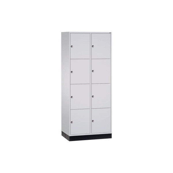 4025314700602 - INTRO Stahl-Schließfachschrank Fachhöhe 435 mm BxT 820 x 600 mm 8 Fächer Korpus lichtgrau Türen lichtgrau