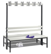 Garderobenbank 8051210S10061 Schuhrost 1650x1500x756mm sgr/lgr