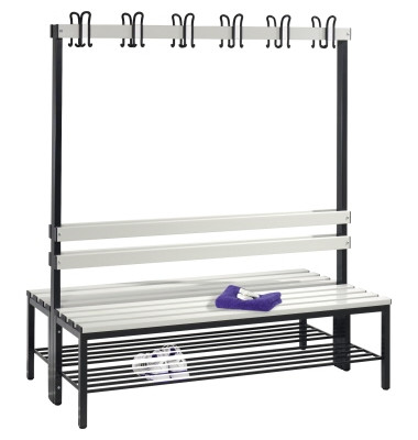Garderobenbank 8051210S10061 Schuhrost 1650x1500x756mm sgr/lgr