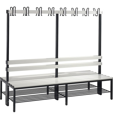 Garderobenbank 8052210S10043 Schuhrost 1650x1960x756mm sgr/lgr