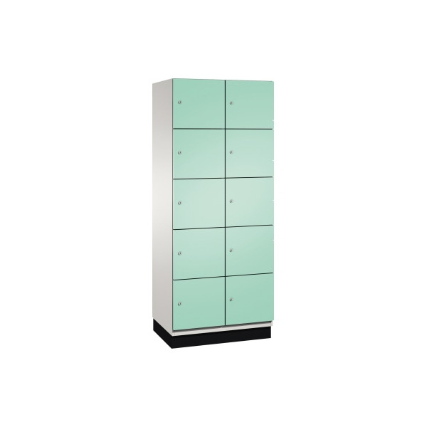 4059369443382 - CAMBIO Schließfachschrank mit Stahlblech-Türen 10 Fächer Breite 800 mm Korpus lichtgrau Tür lichtgrün 4059369443382 - CAMBIO Schließfachschrank mit Stahlblech-Türen 10 Fächer Breite 800 mm Korpus lichtgrau Tür lichtgrün