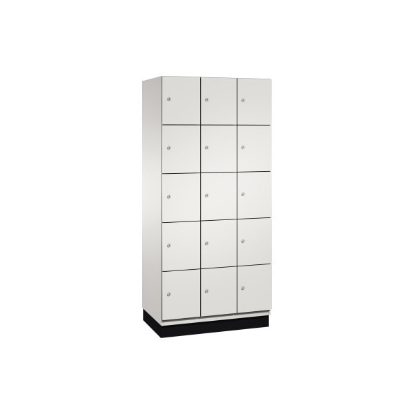 4059369444129 - CAMBIO Schließfachschrank mit Stahlblech-Türen 15 Fächer Breite 900 mm Korpus lichtgrau   Tür lichtgrau