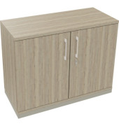 Flügeltürenschrank 2OH B1000xT442xH781 si/Eiche Nat