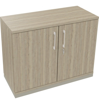 Flügeltürenschrank 2OH B1000xT442xH781 si/Eiche Nat