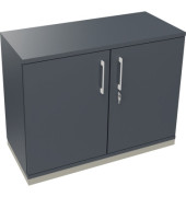 Flügeltürenschrank 2OH B1000xT442xH781 si/Lavagrau
