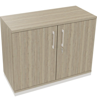 Flügeltürenschrank 2OH B1000xT442xH781 ws/Eiche Nat
