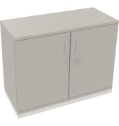 Flügeltürenschrank 2OH B1000xT442xH781 ws/Lichtgrau