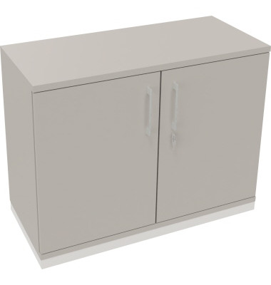 Flügeltürenschrank 2OH B1000xT442xH781 ws/Lichtgrau