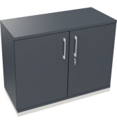 Flügeltürenschrank 2OH B1000xT442xH781 ws/Lavagrau