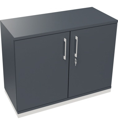 Flügeltürenschrank 2OH B1000xT442xH781 ws/Lavagrau