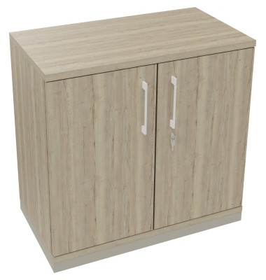 Flügeltürenschrank 2OH B800xT442xH781 si/Eiche Nat