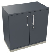 Flügeltürenschrank 2OH B800xT442xH781 si/Lavagrau