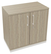Flügeltürenschrank 2OH B800xT442xH781 ws/Eiche Nat
