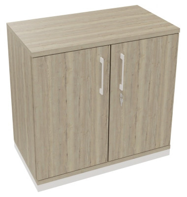 Flügeltürenschrank 2OH B800xT442xH781 ws/Eiche Nat
