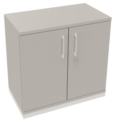 Flügeltürenschrank 2OH B800xT442xH781 ws/Lichtgrau