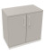 Flügeltürenschrank 2OH B800xT442xH781 ws/Lichtgrau