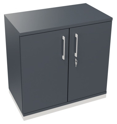 Flügeltürenschrank 2OH B800xT442xH781 ws/Lavagrau