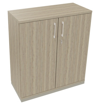 Flügeltürenschrank 3OH B1000xT442xH1133 si/Eiche Nat