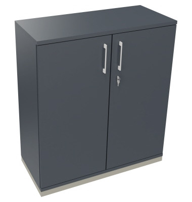 Flügeltürenschrank 3OH B1000xT442xH1133 si/Lavagrau