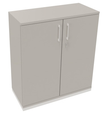 Flügeltürenschrank 3OH B1000xT442xH1133 ws/Lichtgrau