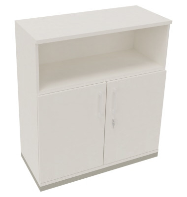 Kombischrank 2OH Tür 1OH Regal B1000xT442xH1133mm si/Weiß