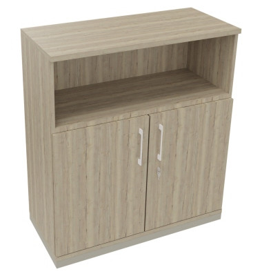 Kombischrank 2OH Tür 1OH Regal B1000xT442xH1133mm si/Eiche Nat