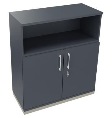 Kombischrank 2OH Tür 1OH Regal B1000xT442xH1133mm si/Lavagrau