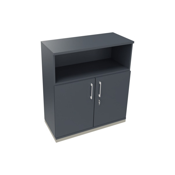 4003969068599 - Kombischrank 2OH Tür 1OH Regal B1000xT442xH1133mm si Lavagrau 4003969068599 Soennecken