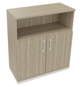 Kombischrank 2OH Tür 1OH Regal B1000xT442xH1133mm ws/Eiche Nat