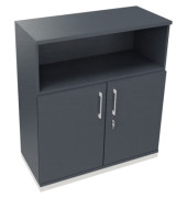 Kombischrank 2OH Tür 1OH Regal B1000xT442xH1133mm ws/Lavagrau