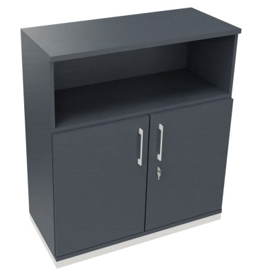 Kombischrank 2OH Tür 1OH Regal B1000xT442xH1133mm ws/Lavagrau