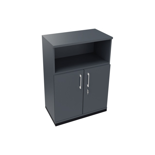 4003969068360 - Kombischrank 2OH Tür 1OH Regal B800xT442xH1133mm an Lavagrau 4003969068360 Soennecken