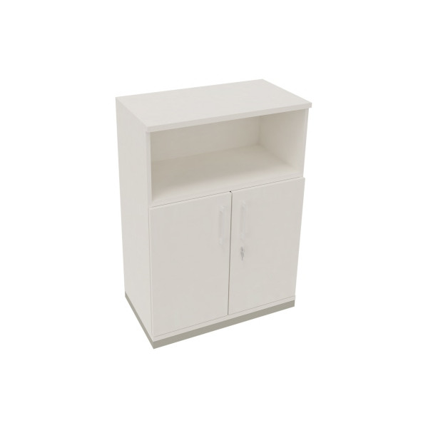 4003969068384 - Kombischrank 2OH Tür 1OH Regal B800xT442xH1133mm si Weiß 4003969068384 Soennecken