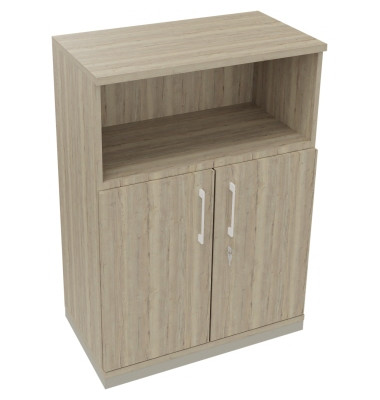 Kombischrank 2OH Tür 1OH Regal B800xT442xH1133mm si/Eiche Nat