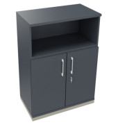 Kombischrank 2OH Tür 1OH Regal B800xT442xH1133mm si/Lavagrau