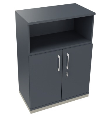 Kombischrank 2OH Tür 1OH Regal B800xT442xH1133mm si/Lavagrau