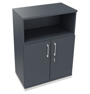 Kombischrank 2OH Tür 1OH Regal B800xT442xH1133mm ws/Lavagrau