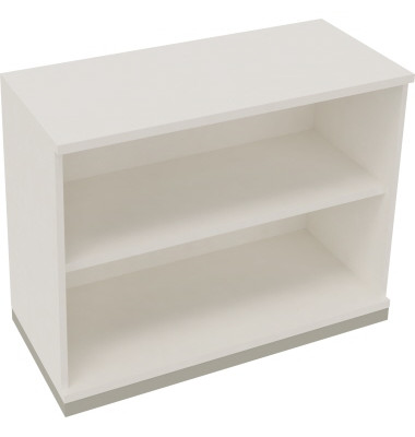 Regal 2OH B1000xT442xH781mm Silberaluminium/Diamant Weiß