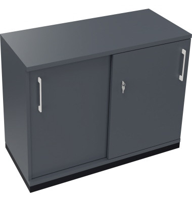 Schiebet&uuml;renschrank endless 820118982, abschlie&szlig;bar, 2 OH, lavagrau, 100x78,1x44,2cm (BxHxT)