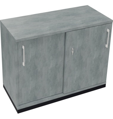 Schiebet&uuml;renschrank endless 820118983, abschlie&szlig;bar, 2 OH, beton hell, 100x78,1x44,2cm (BxHxT)