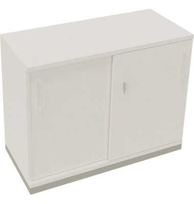 Schiebetürenschrank 2OH B1000xT442xH781mm si/Diamant Weiß