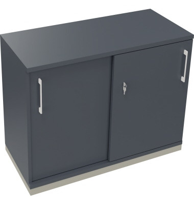 Schiebetürenschrank 2OH B1000xT442xH781mm si/Lavagrau Schiebetürenschrank 2OH B1000xT442xH781mm si/Lavagrau