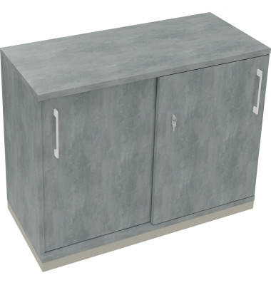Schiebet&uuml;renschrank endless 820119083, abschlie&szlig;bar, 2 OH, beton hell, 100x78,1x44,2cm (BxHxT)