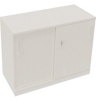 Schiebet&uuml;renschrank endless 820119101, abschlie&szlig;bar, 2 OH, diamantwei&szlig;, 100x78,1x44,2cm (BxHxT)