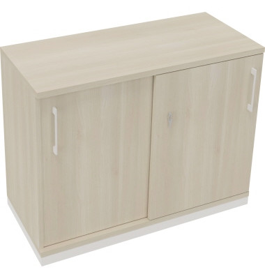 Schiebet&uuml;renschrank endless 820119172, abschlie&szlig;bar, 2 OH, akazie hell, 100x78,1x44,2cm (BxHxT)