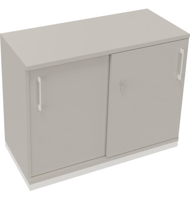 Schiebet&uuml;renschrank endless 820119181, abschlie&szlig;bar, 2 OH, lichtgrau, 100x78,1x44,2cm (BxHxT)