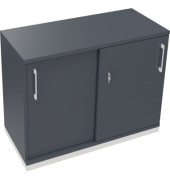 Schiebetürenschrank 2OH B1000xT442xH781mm ws/Lavagrau