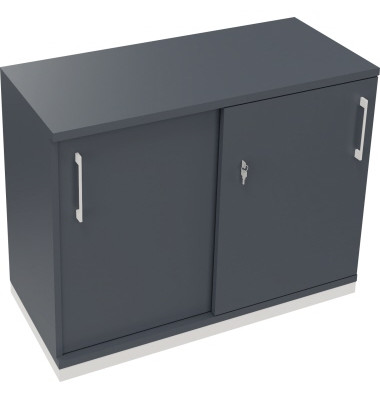 Schiebetürenschrank 2OH B1000xT442xH781mm ws/Lavagrau Schiebetürenschrank 2OH B1000xT442xH781mm ws/Lavagrau