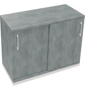 Schiebet&uuml;renschrank endless 820119183, abschlie&szlig;bar, 2 OH, beton hell, 100x78,1x44,2cm (BxHxT)