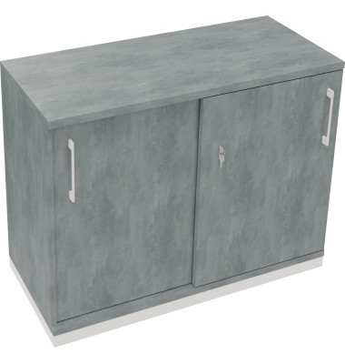 Schiebet&uuml;renschrank endless 820119183, abschlie&szlig;bar, 2 OH, beton hell, 100x78,1x44,2cm (BxHxT)